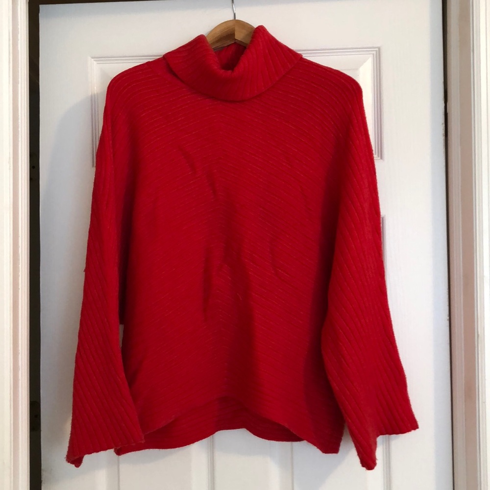 Red turtle neck